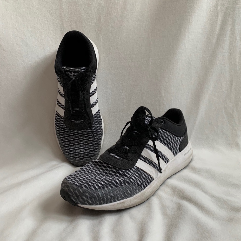 Adidas sneakers, gray with white stripes